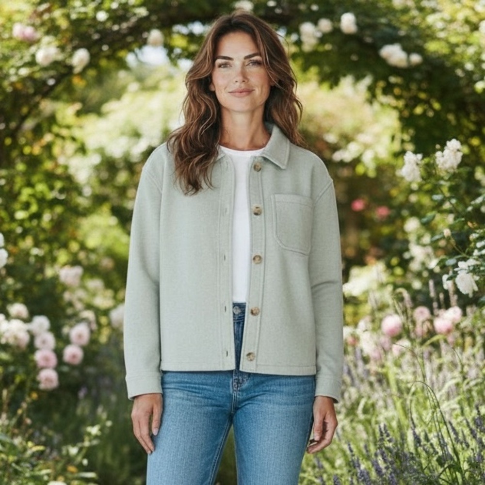 Levi's Harper Wool‎ Shortie Jacket Seafoam Green Women XS New
